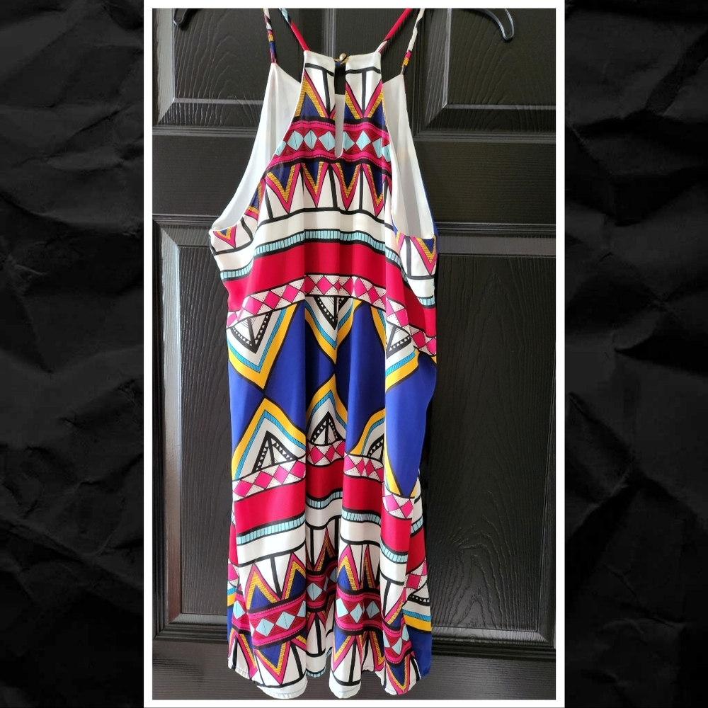 Buttons Boho Aztec Slip Dress - Picture 2 of 6